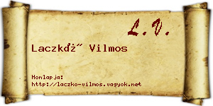 Laczkó Vilmos névjegykártya